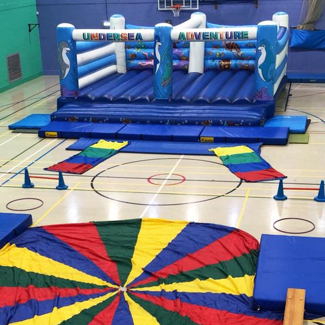 Bouncy castle in the Sports Centre